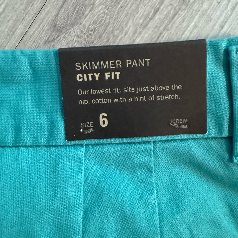 J. Crew Skimmer city pant Leg in Teal - Size 6 - Picture 3 of 3